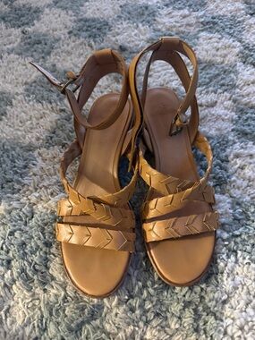 Leather Braided Strap Sandals - Tan Women’s Summer Sandals